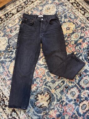 Agolde Black Straight-Leg Jeans